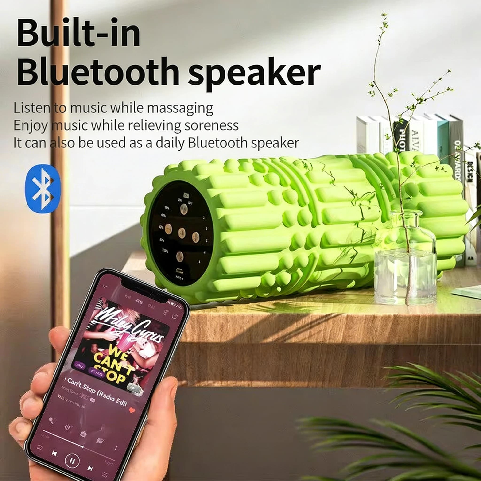 Fitness Equipment, Electric Foam Roller, Muscle Relaxing for All Body, Body Massage Stick, Vibrant Roller for Yoga