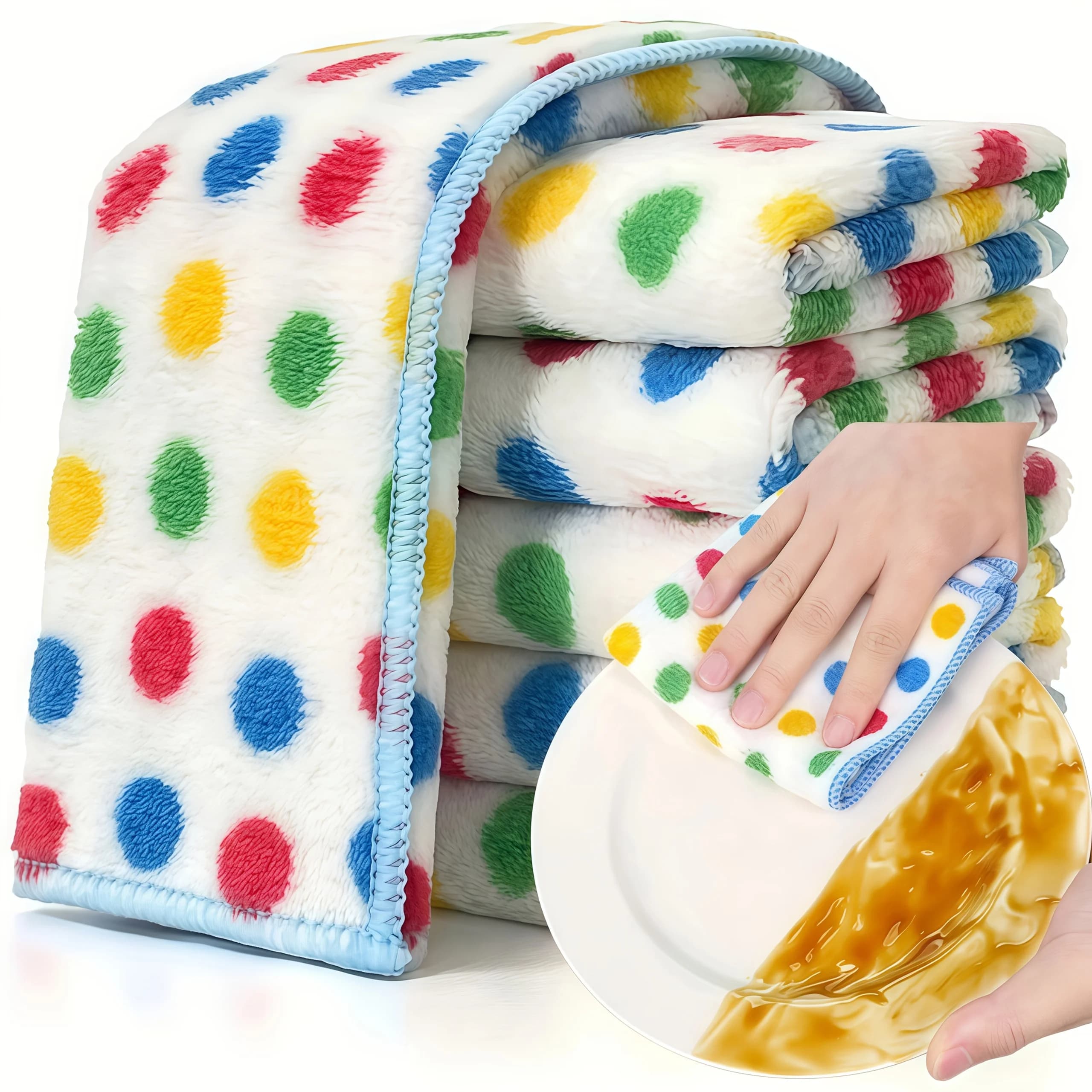 5PCS/10PCS Colorful Drying Towels, Absorbent Cleaning Cloth, Hand Towel
