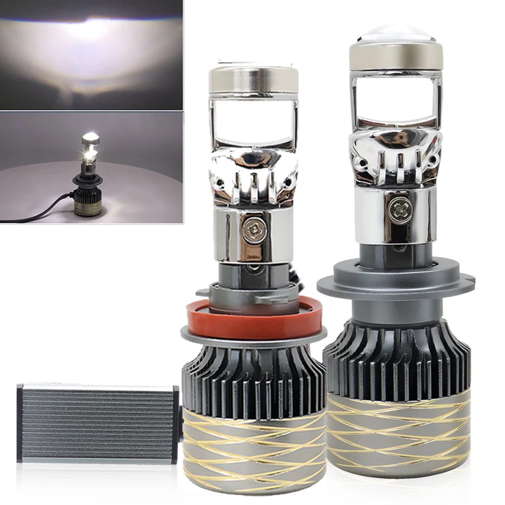 Mini Lente Luce 30000LM 12V H4 H7 Led Proiettore A LED Lampadina Canbus Auto Faro H11 9005 9006 HB3 HB4 Moto Auto Fendinebbia led