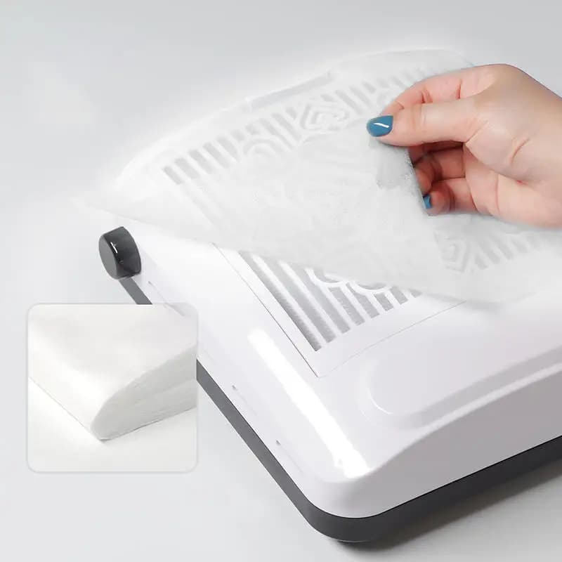 100 Pezzi Filtro Antipolvere Monouso per Nail Art, Carta Filtrante Non Tessuta Rosa/Blu/Bianca per Macchina Manicure