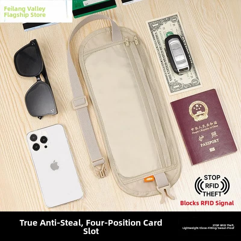 Invisible Thickened Sports Backpack Anti-Theft Waist Bag for Travel And Outdoor Activities Passport Wallet Personal Item Bag