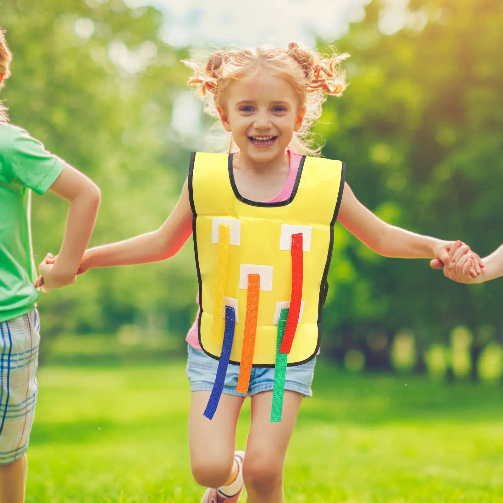 2 Set di Giocattoli Interattivi per Attività Genitore-Figlio all'Aperto, Gilet con Coda da Tirare per Bambini dell'Asilo, Attrezzatura Educativa per l'Allenamento