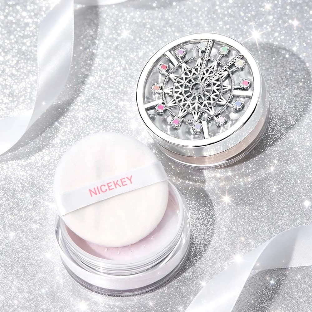 NICEKEY 3 Color Loose Powder Waterproof Oil-Control Matte Finish Compact Setting Powder Long-Lasting Invisible Pores Face Makeup