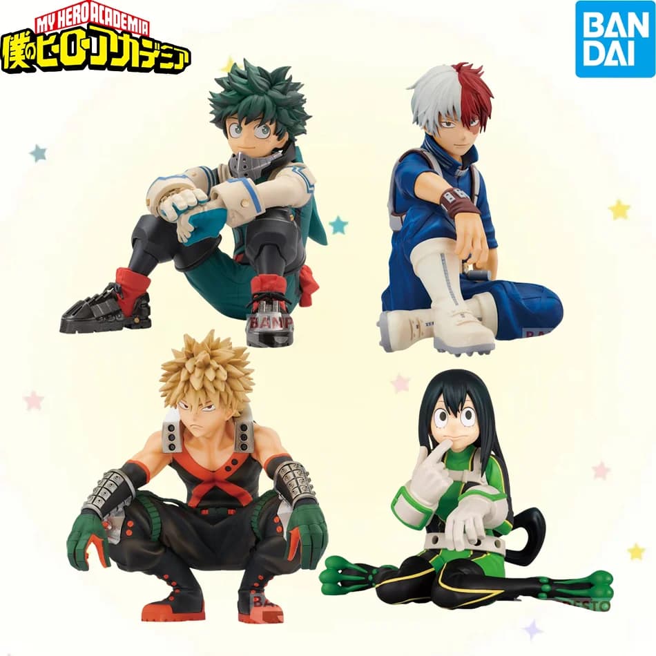 4 Tipi di Action Figure di My Hero Academia: Midoriya Izuku/Bakugou Katsuki/Todoroki Shoto/Asui Tsuyu, Statuette in PVC da Collezione