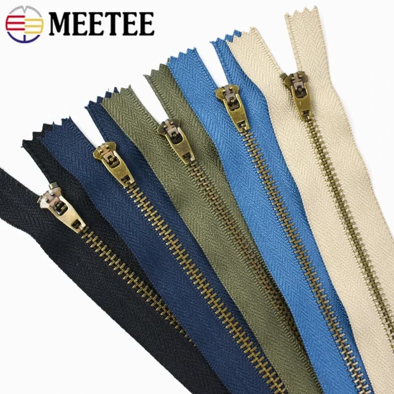 5/10/20 pezzi 4 # 10/13/15/18 centimetri Chiusure Cerniera In Metallo Blocco Automatico Facile Riparazione Cerniere per I Vestiti Zampe Decor Kit Per Cucire Accessori
