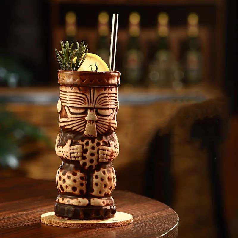 Tazza Tiki in ceramica da 340 ml, porcellana creativa, birra, vino, tazza, strumento da bar