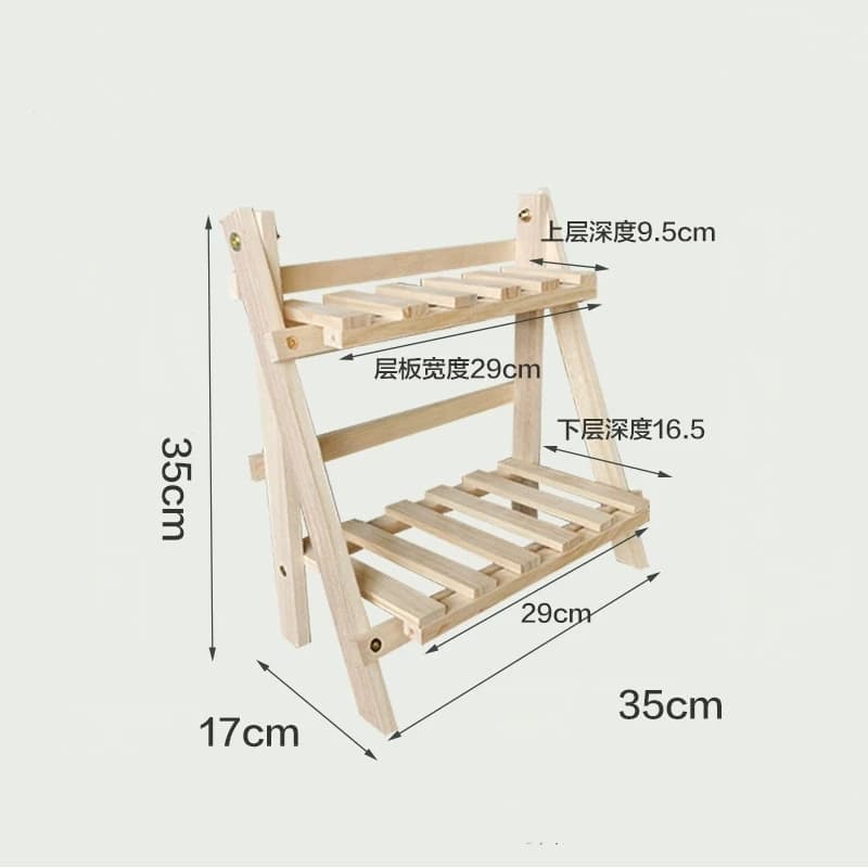 Scaffale portaoggetti in legno da 1 pezzo Scaffale per organizer da tavolo a 2 livelli Espositore da scrivania trapezoidale Scaffale per ufficio stazionario da tavolo