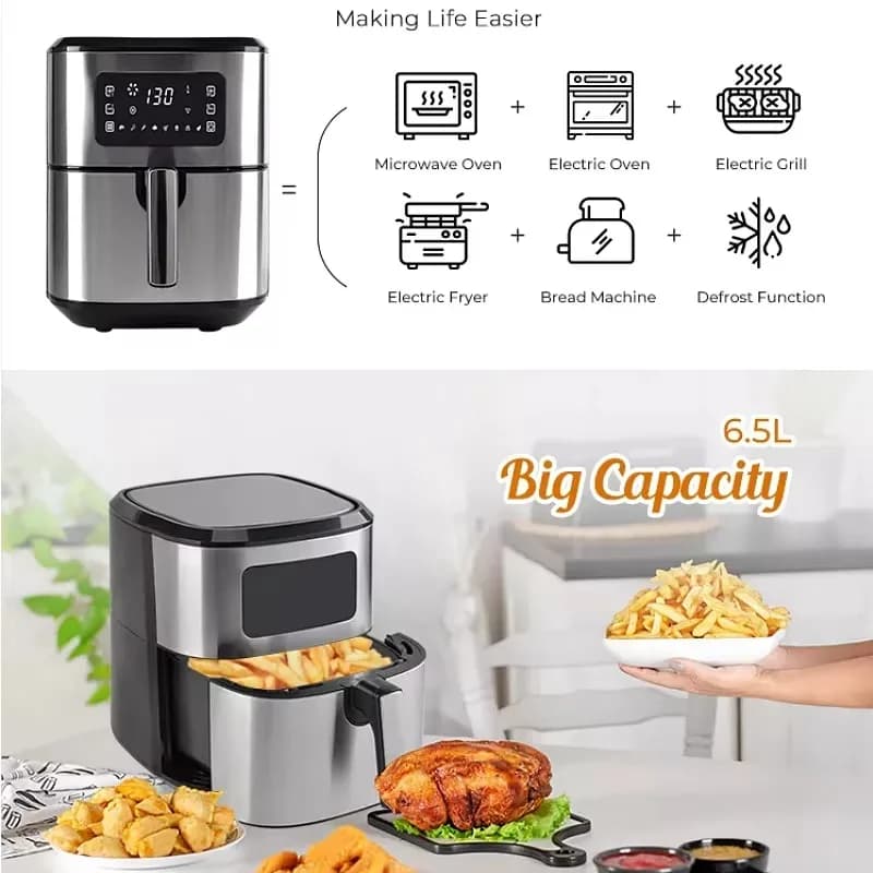 Nuovissima Friggitrice ad Aria Digitale Senza Olio 2025, Commerciale, in Acciaio Inox, con Wi-Fi e App Mobile, 220 Volt, per Ristoranti