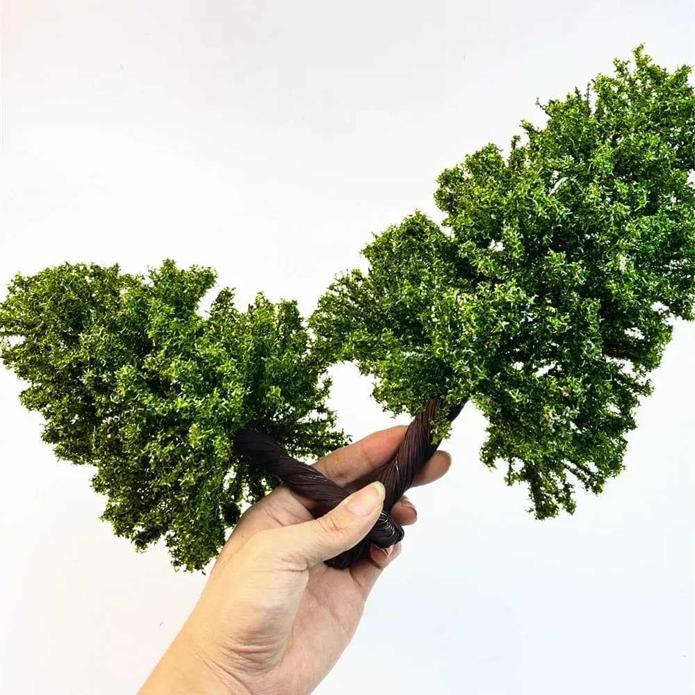 Creativo fatto a mano modello di edificio fai-da-te Sandtable modello albero altezza 10-28 cm modello albero verde treno ferroviario layout ferroviario 1:87