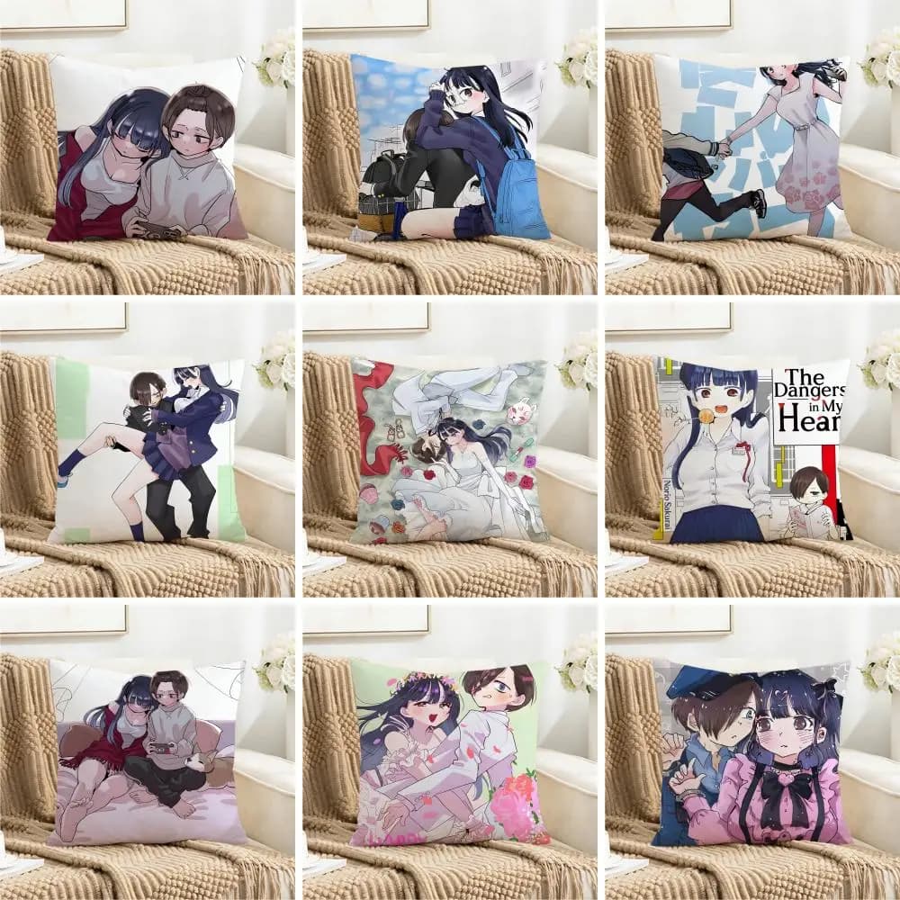 The D-dangers in My Heart dramatic Cushion Cover Washable Faux Linen for Daily Use Sofa Home Room lightweight Decor