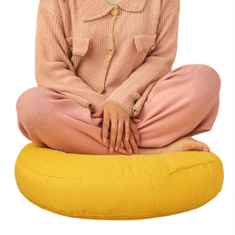 Cuscino per sedile da pavimento Cuscino per sedia da meditazione addensato Futon semplice stile giapponese Cuscini da balcone Tatami rotondi in cotone e lino