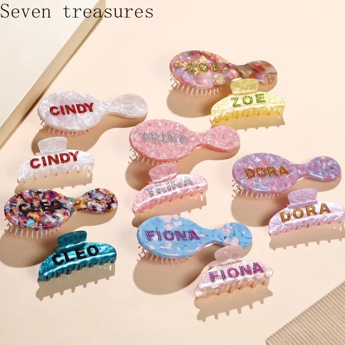 Custom Hand-made Words Hairpins for claws Custom name Number Hair Clips Women's Jewelry Letters
