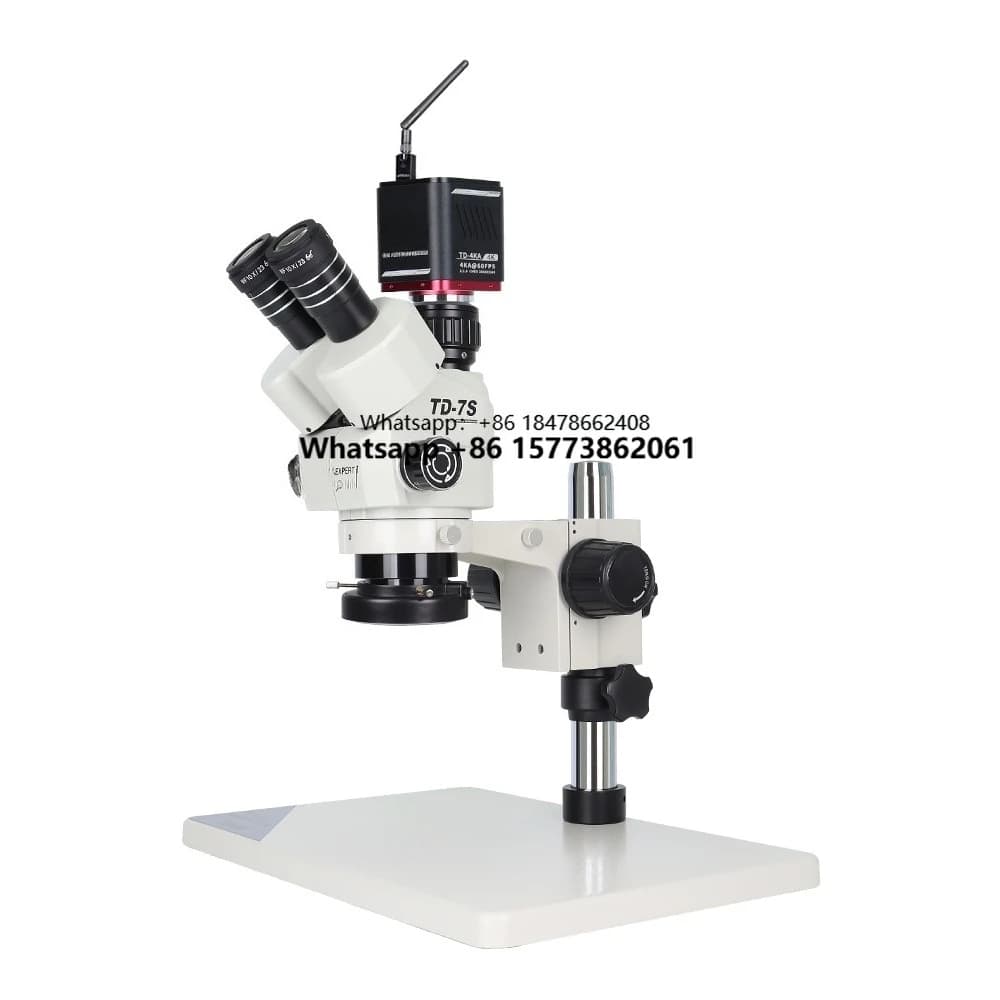 Microscopio Ottico Stereo con Zoom Ottico 0.7X - 5.0X, Supporto per Gioielli, Microscopio Digitale Trinoculare USB 4K con