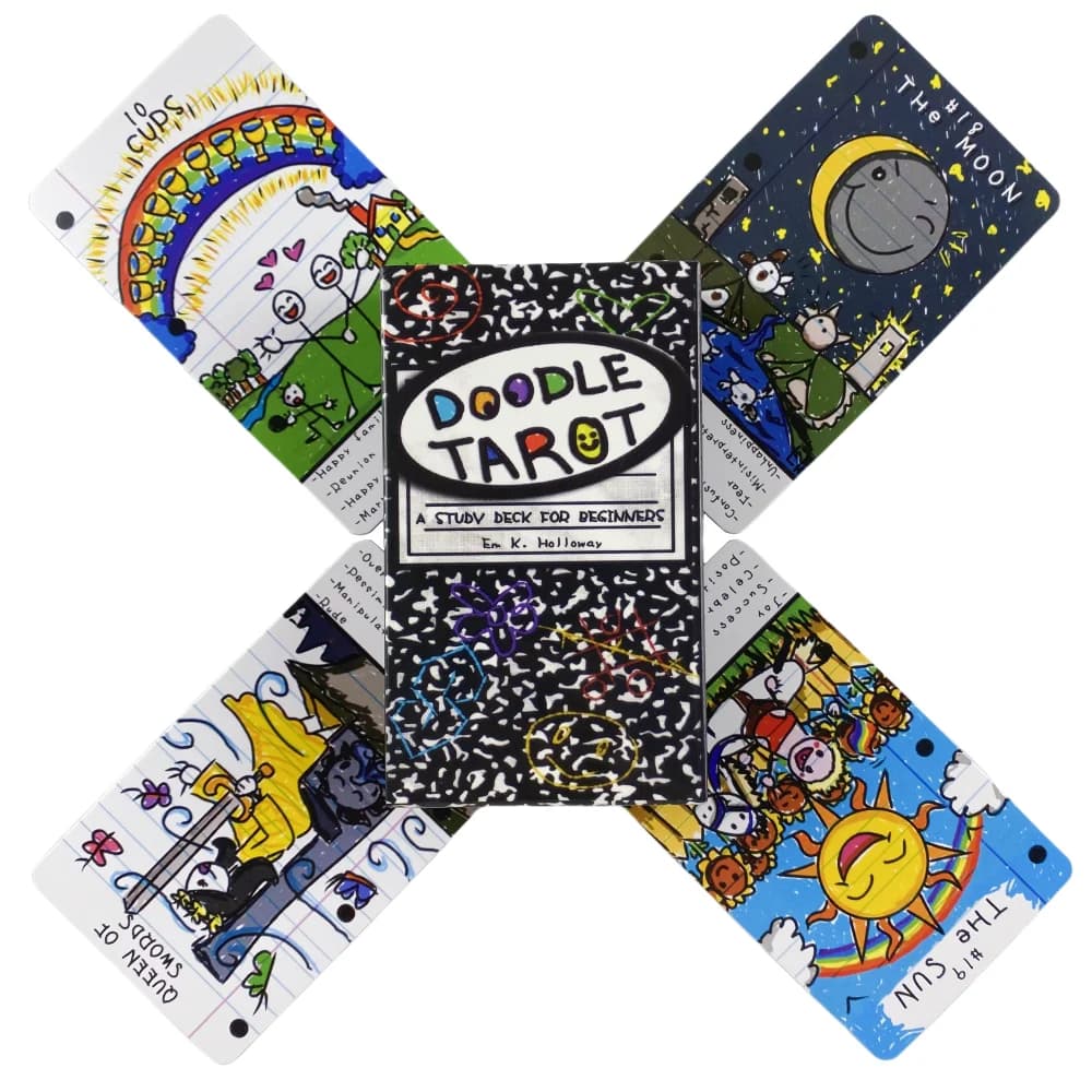 Carte dei tarocchi Doodle Un mazzo di studio da 78 per principianti Mazzo Oracle English Visions Divination Edition Borad Giocando a giochi