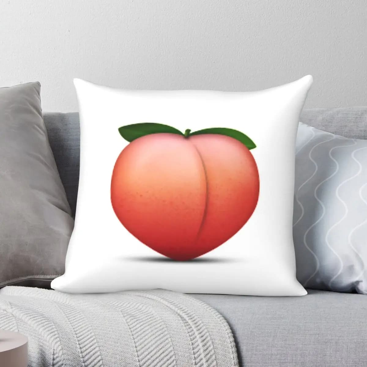 Pink Peach Pillowcase Polyester Linen Velvet Printed Zip Decorative Sofa Cushion Cover