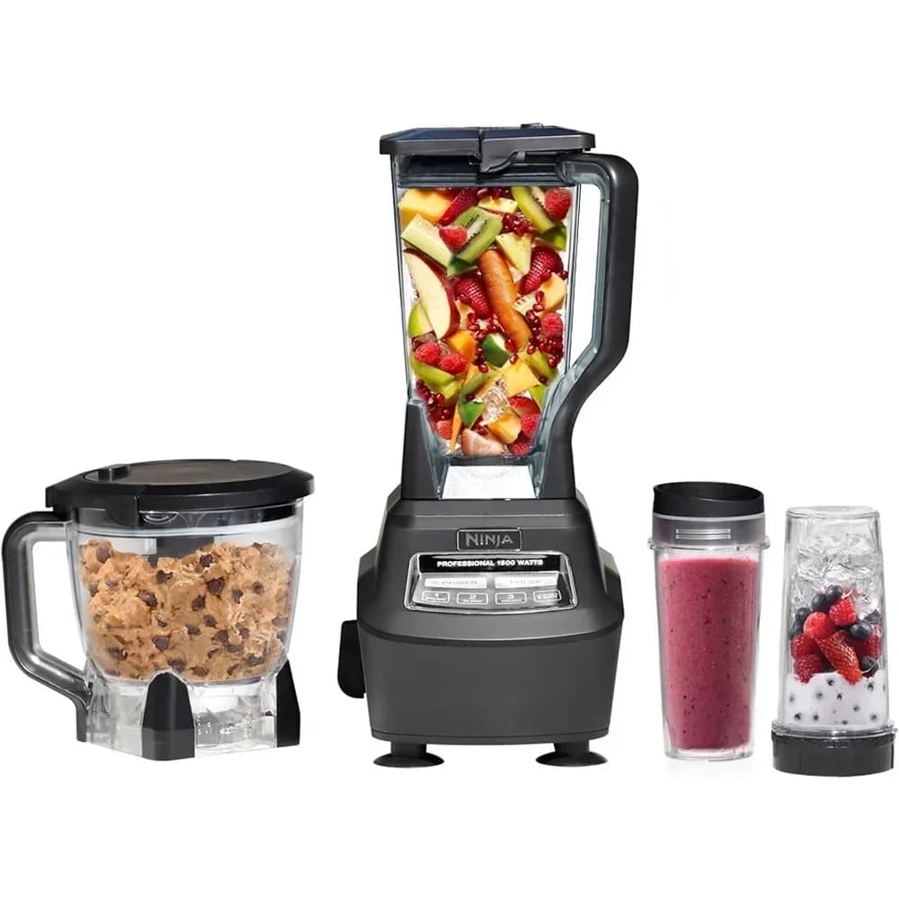 Mega Kitchen System, 1500 W, 4 funzioni per frullati, lavorazione, pasta, bevande e altro, con 72 once. * Brocca frullatore