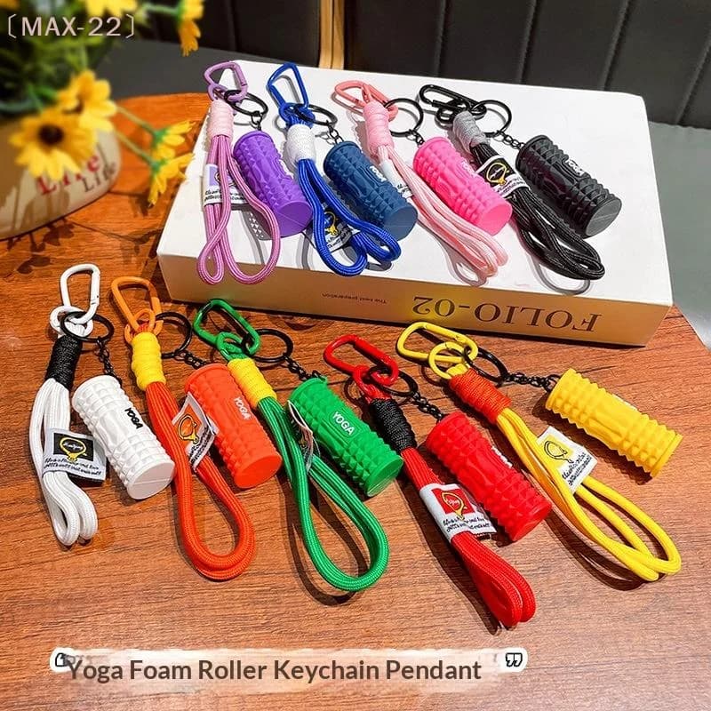 〔MAX-22〕Mini Foam Roller Fitness Keychain Silicone Gym Gift Backpack Pendant Decoration For Gym Lovers