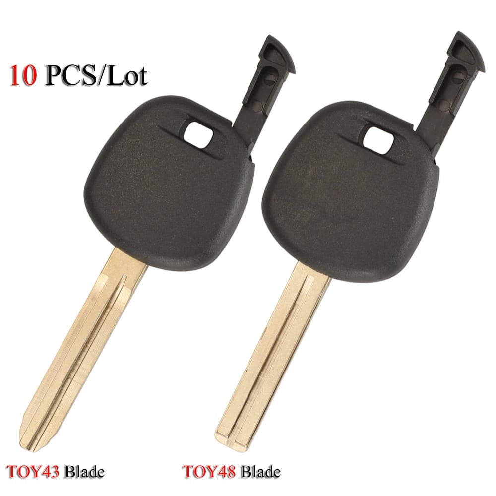 Jingyuqin 10 pz/lotto Transponder Car Key Shell per Toyota Corolla Yaris Avensis TOY43 / TOY48 Blade No Chip Remote Car Cover Case