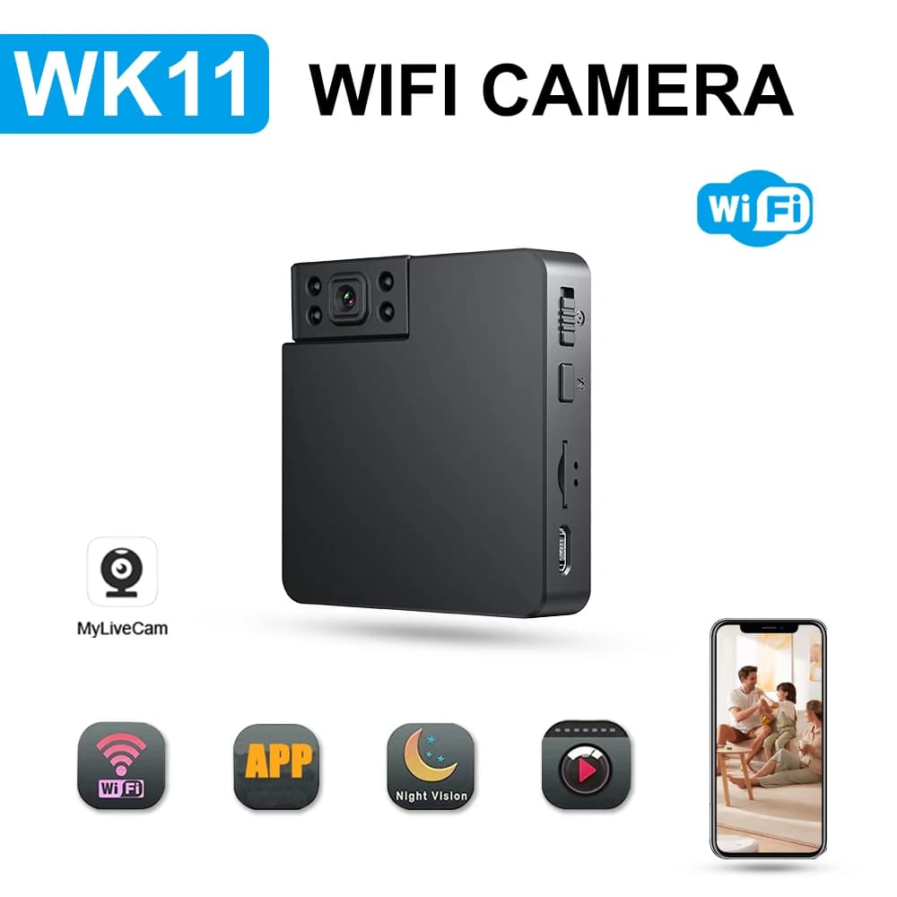 WK11 Mini telecamera Wifi per interni ed esterni Rete wireless Telecamera di sicurezza domestica Sorveglianza Visione notturna intelligente