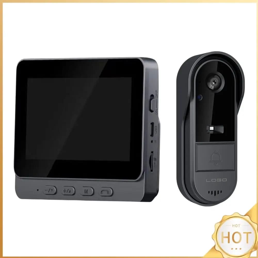 Videocitofono WiFi 2.4G con Schermo IPS da 4.3 Pollici, Telecamera Spioncino Impermeabile per Sicurezza Domestica