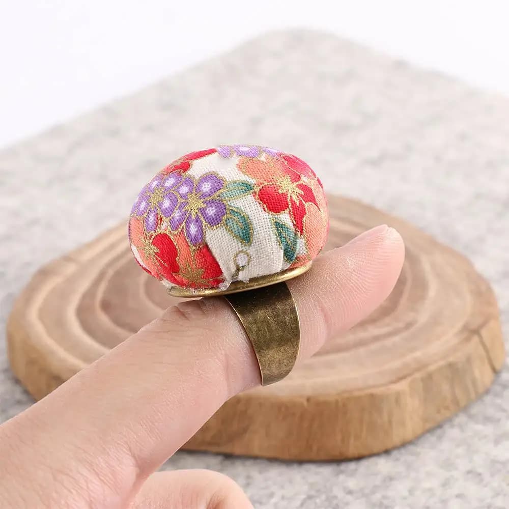 Cuscino Porta Aghi in Cotone per Lavori di Cucito, Accessori per Cucito, Strumenti di Sicurezza per Cucito, Porta Aghi ad Anello in Tessuto