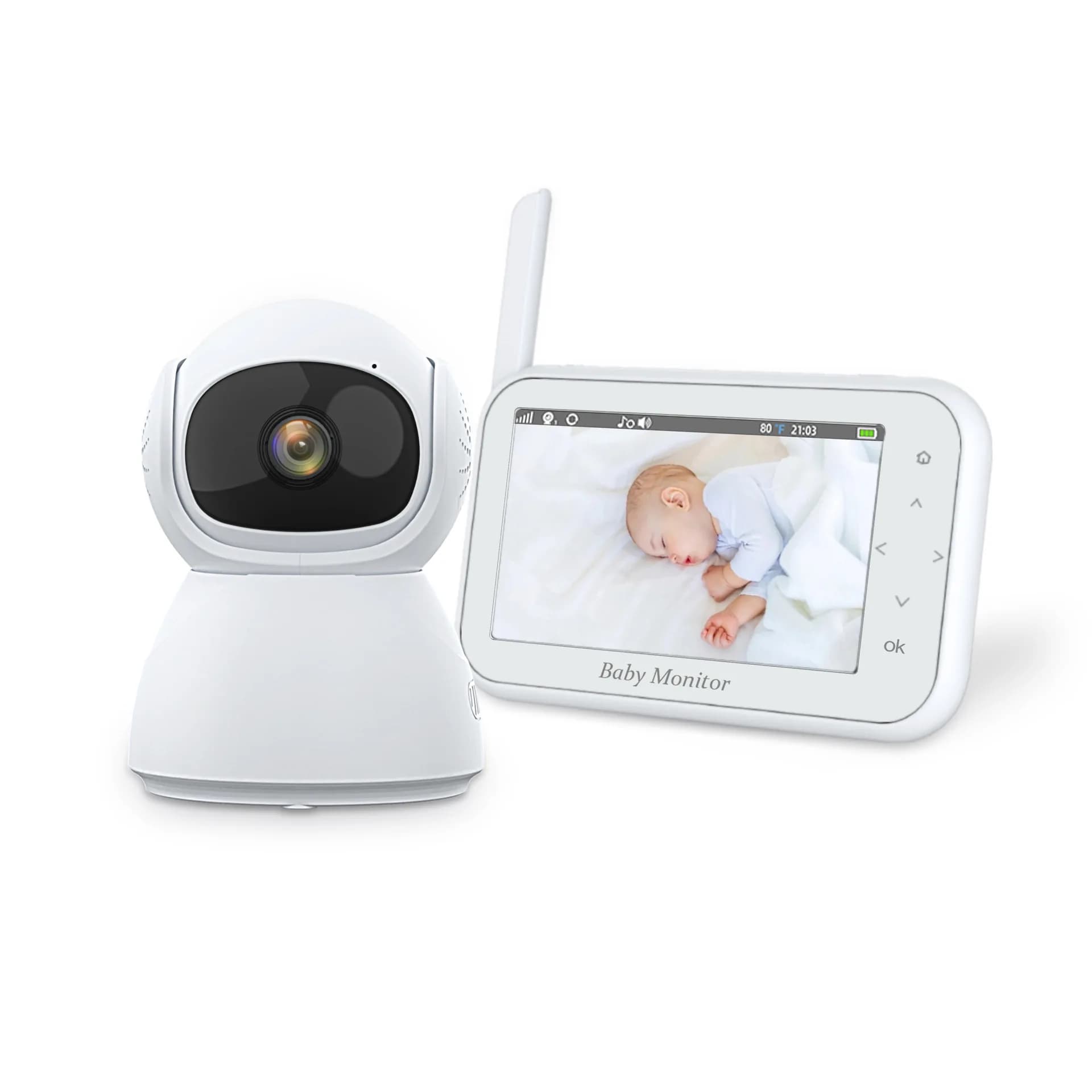 720P Wireless PTZ Baby Monitor Monitoraggio della temperatura 4.5 pollici VOX Alimentazione Ricorda Citofono BabySistter Nanny Cam CCTV Camera
