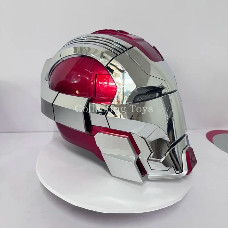 In Stock Upgraded Iron Man Mk5 Pro Max Helmet Voice Control Auto Open Face Plate Led Light Wearable Cosplay Prop Collectible Toy