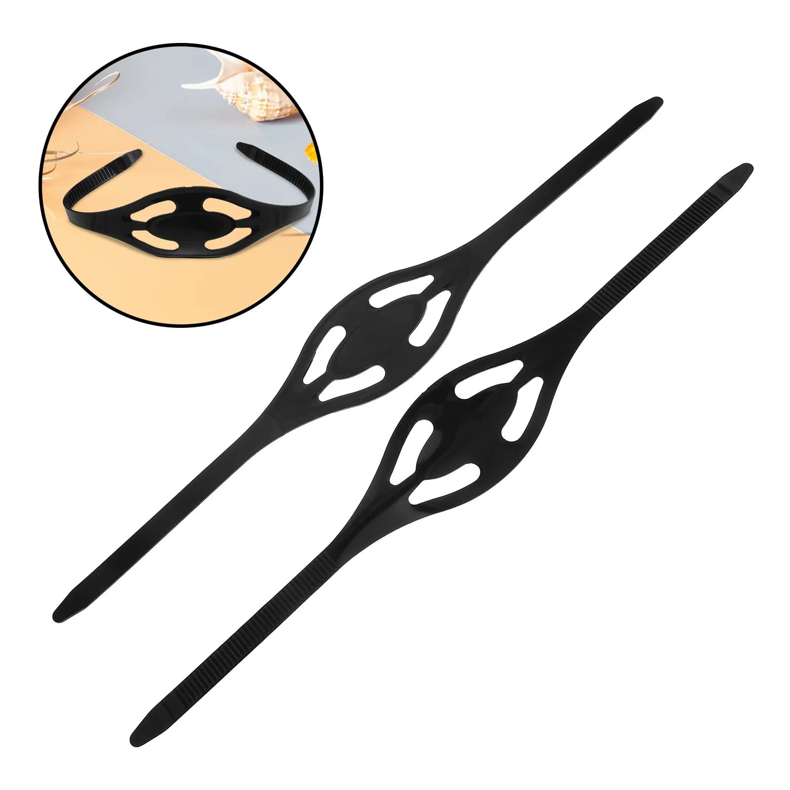 2 Pezzi Cinturino in Silicone per Maschera Subacquea, Fascia di Ricambio Regolabile per Occhialini da Immersione, Snorkeling e Nuoto, Parti Elastiche per Attrezzatura