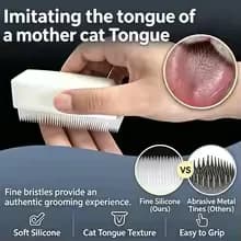 Simulated Cat Tongue Brush Multifunctional Pet Grooming Comb Deep Stress Relief Massage Removes Loose Fur for Kitten Daily Clean