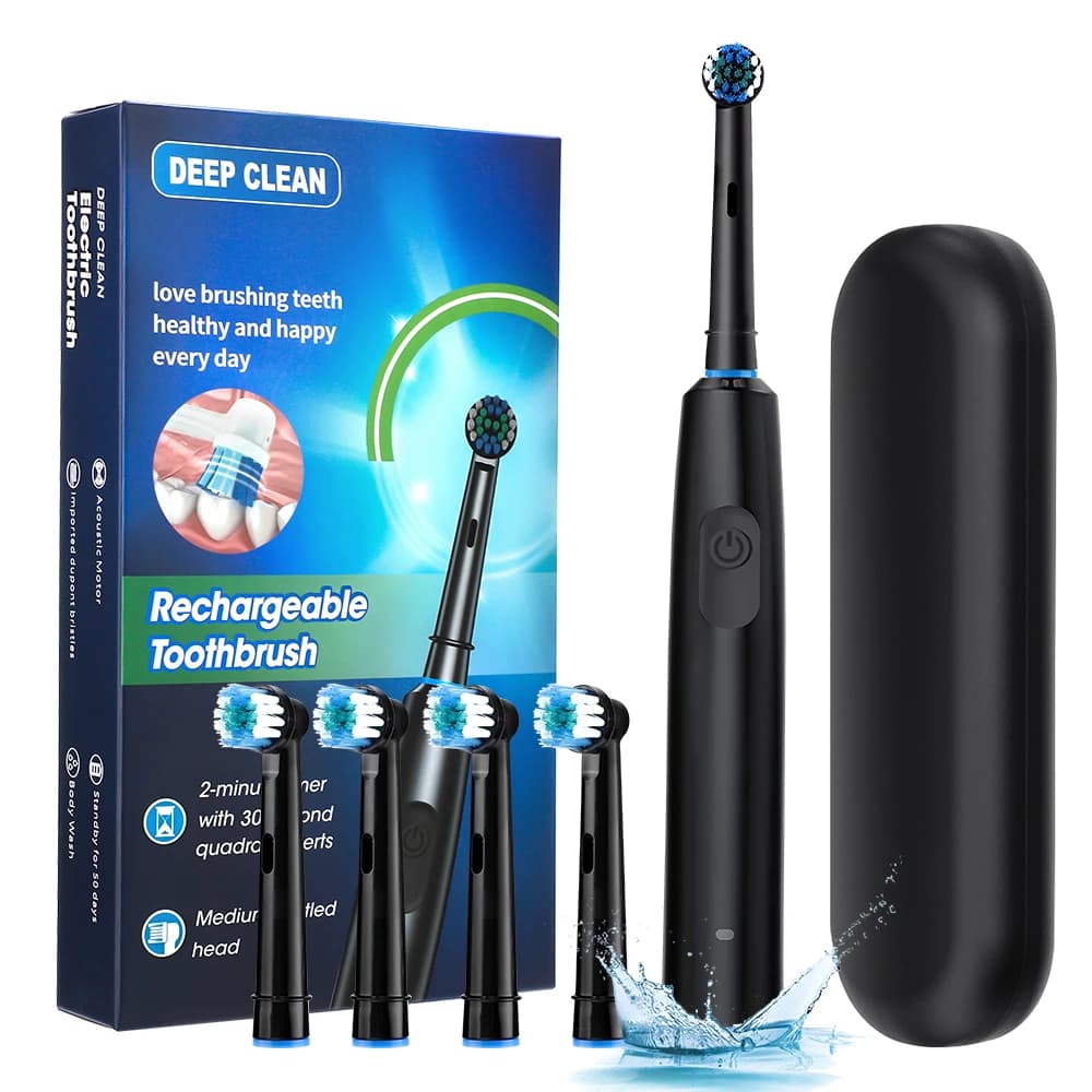 Intelligent rotating electric toothbrush, rechargeable rotating toothbrush compatible with Oral B spare heads