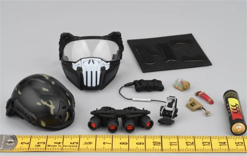 FACILE EIMPLE ES SDS13R Soldato Morte ZERT One Ticket Way Nero Giocattoli Modello Casco Maschera di Visione Notturna Giocattoli Modello Per 12 "Bambola 1/6
