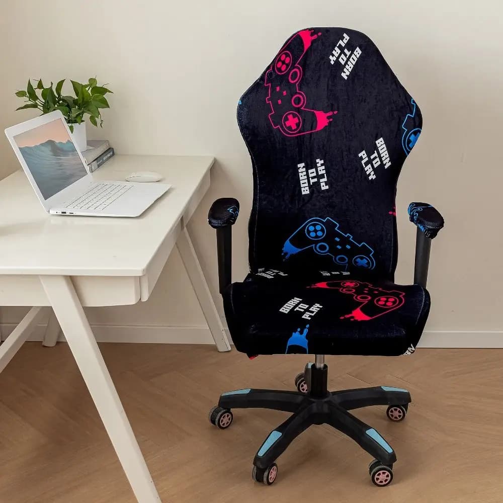Copertura per Sedia da Gaming in Velluto, Fodere Elastiche Colorate per Poltrona, Morbide e Elastiche, per Sedie Girevoli e da Computer