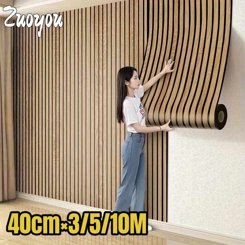 Wall decals self-adhesive with thick wood veins for wall coverings of the living room Detachable foam wallpapers and glued wall panels for decorations for the house