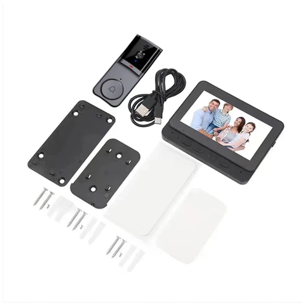 Campanello video wireless con schermo IPS da 4,3", visione notturna IR e WiFi 2.4G impermeabile per la sicurezza domestica/appartamento