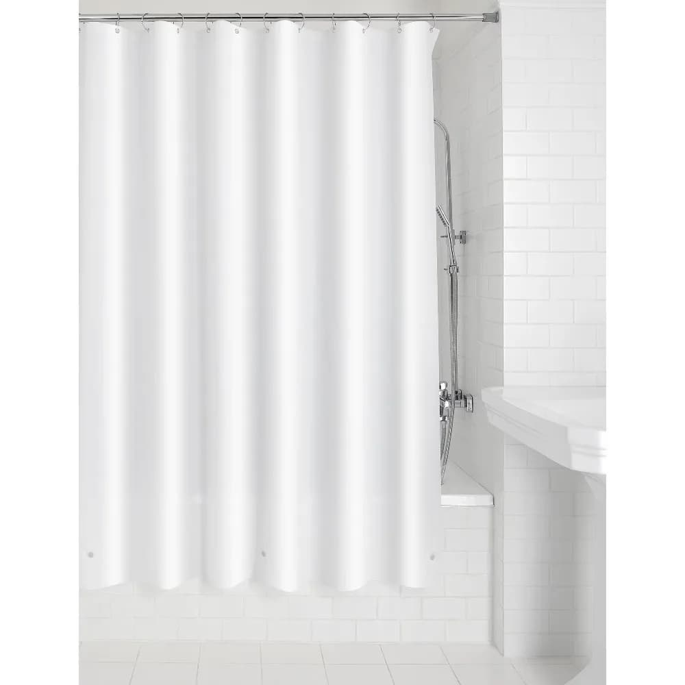 Medium Weight Waterproof Shower Curtain Liner White Bathroom Bathtub Mat