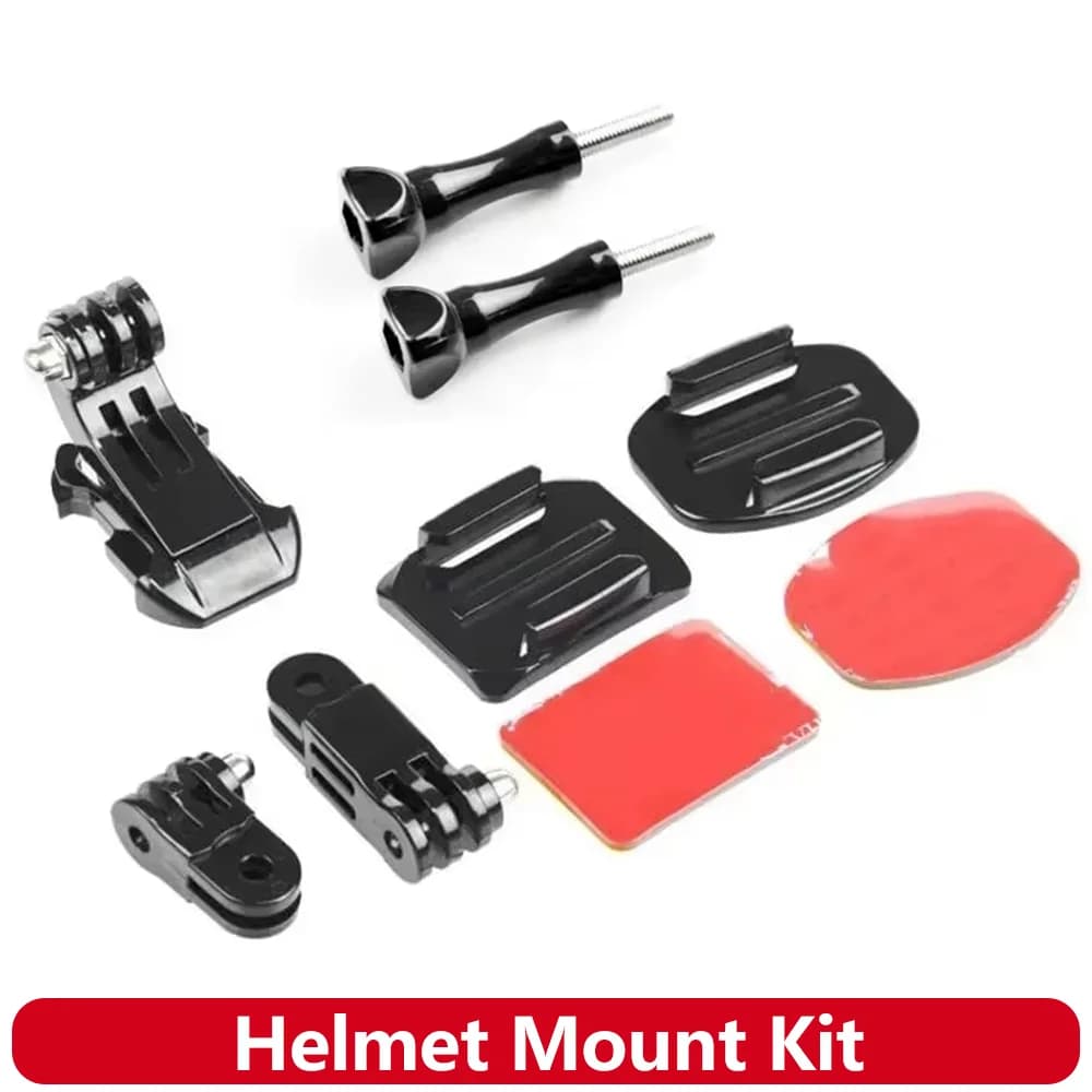 Kit di montaggio per casco Vite adattatore Adesivo base con gancio a J per GoPro Hero 13 12 11 10 9 8 SJCAM AKASO DJI Osmo Action Camera Accessori