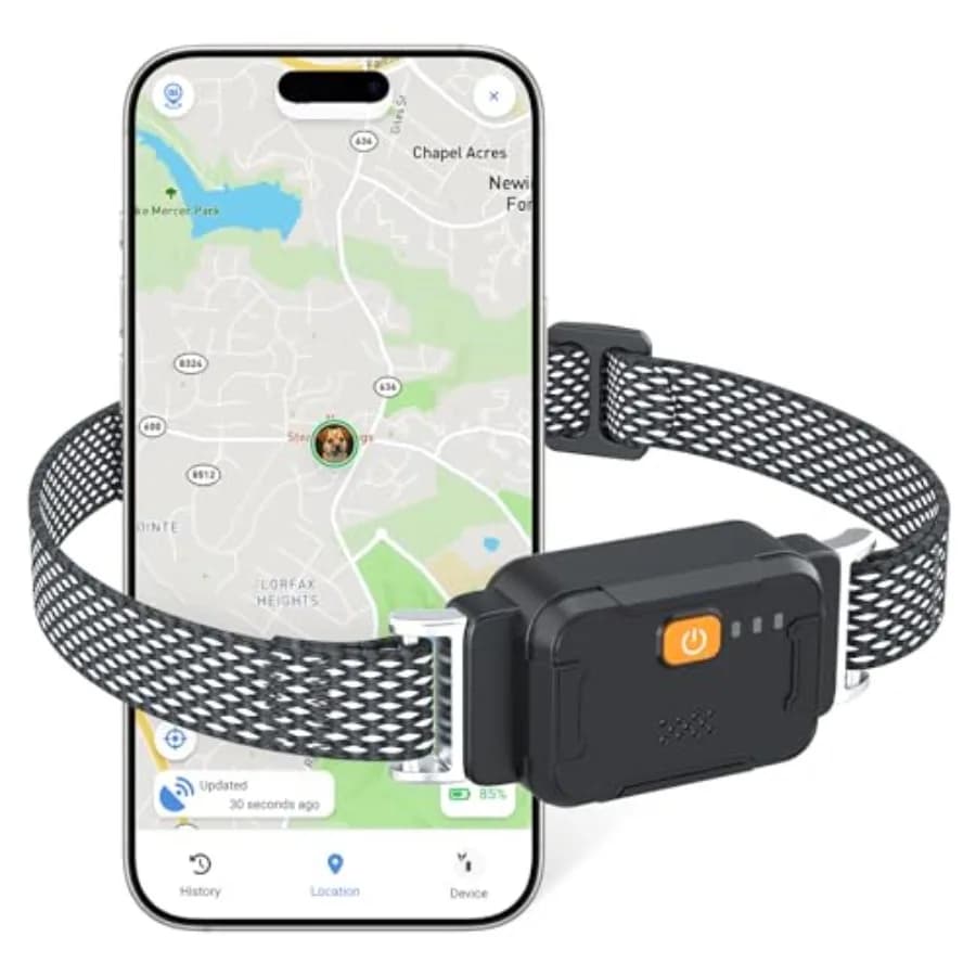 Recinto Elettrico per Cani da Esterno, Collare Impermeabile in Nylon, Nero, Tracciamento GPS Intelligente con App e Perimetro Personalizzabile