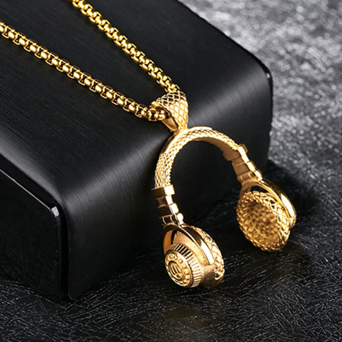 Collana con Ciondolo a Forma di Cuffie da Musico, in Acciaio al Titanio, Regalo Creativo per Feste, Compleanni e Lauree