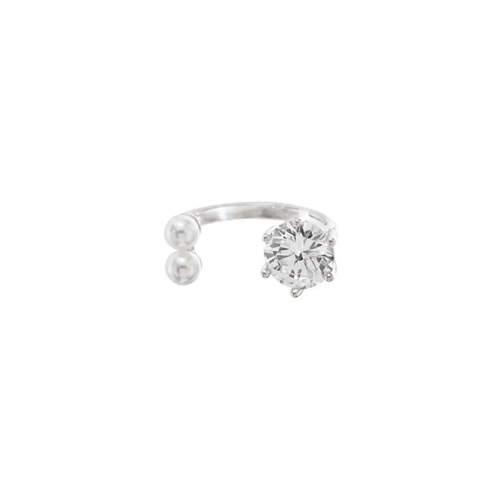 Simple Elegant Zircon Fashion Luxury Prsonality Open Finger Ring Fashion Jewelry Korean Style Ring Female Ring