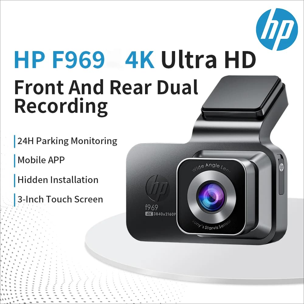 Telecamera per auto HP F969 dash cam telecamera 4k 2160P HD visione notturna WiFi video loop video parcheggio monitoraggio dashcam per auto dashcam automatica