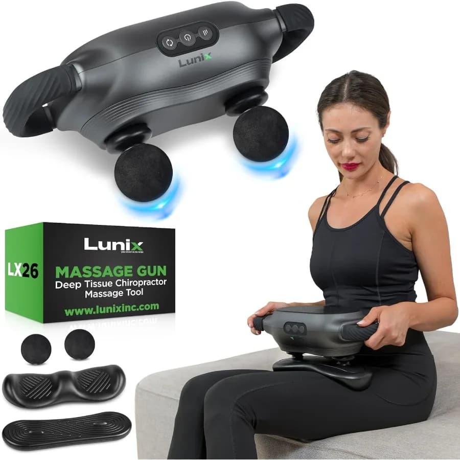 LX26 Professional 2 Head Deep Fabric Massage Gun for Chiropratic Use Vibrating Back Massage Machine Ideal for athletes and outside