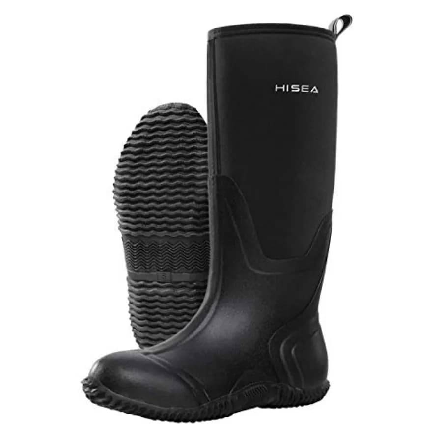 HISEA Women's Rain Boots, Knee High Rubber Boots Waterproof Insulated Neoprene Mud Boots, Anti-Slip Outdoor Work Boots for Hunt