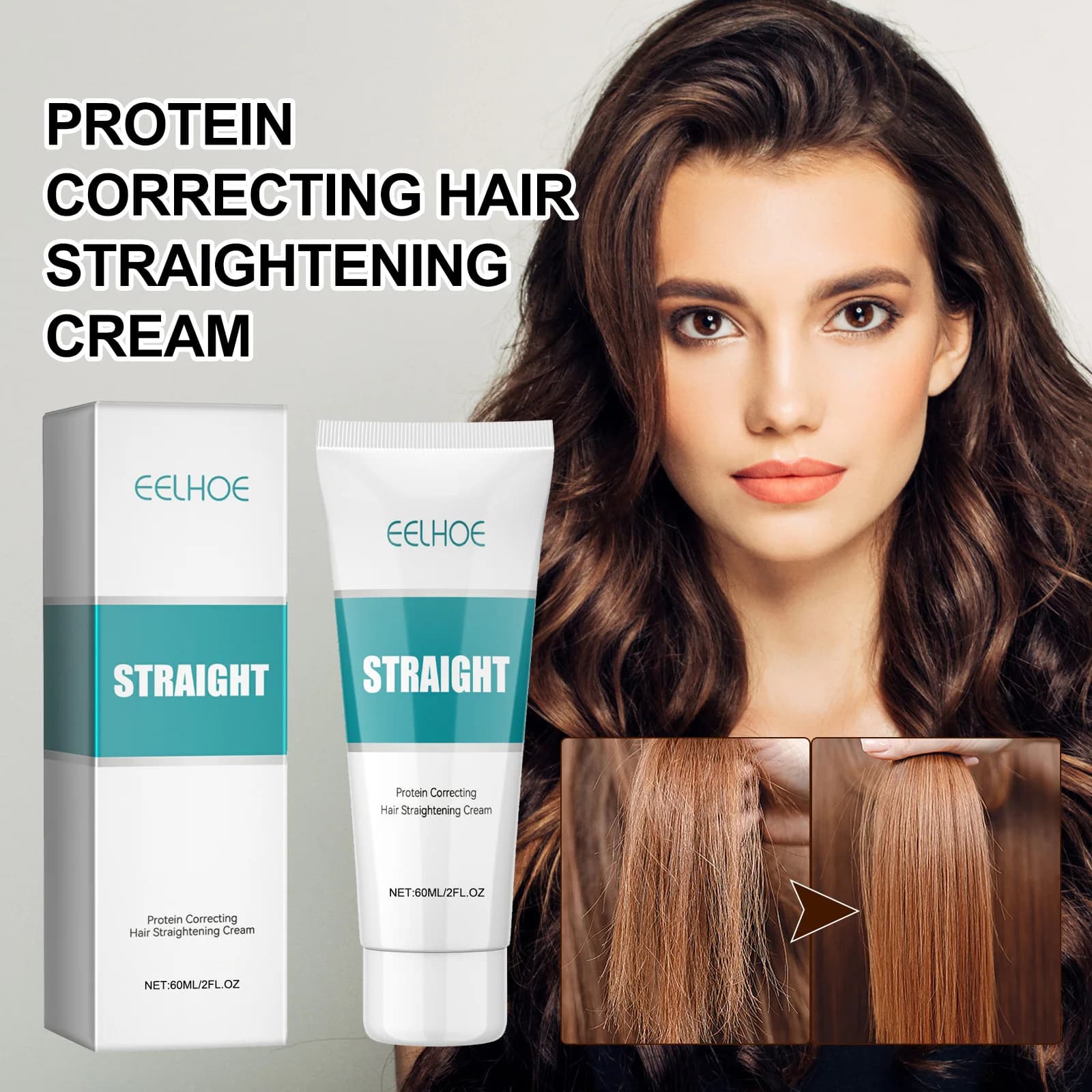 Crema lisciante per capelli che corregge le proteine Trattamento levigante per capelli alla cheratina Riparazione nutriente Ammorbidire set di balsamo per capelli ricci