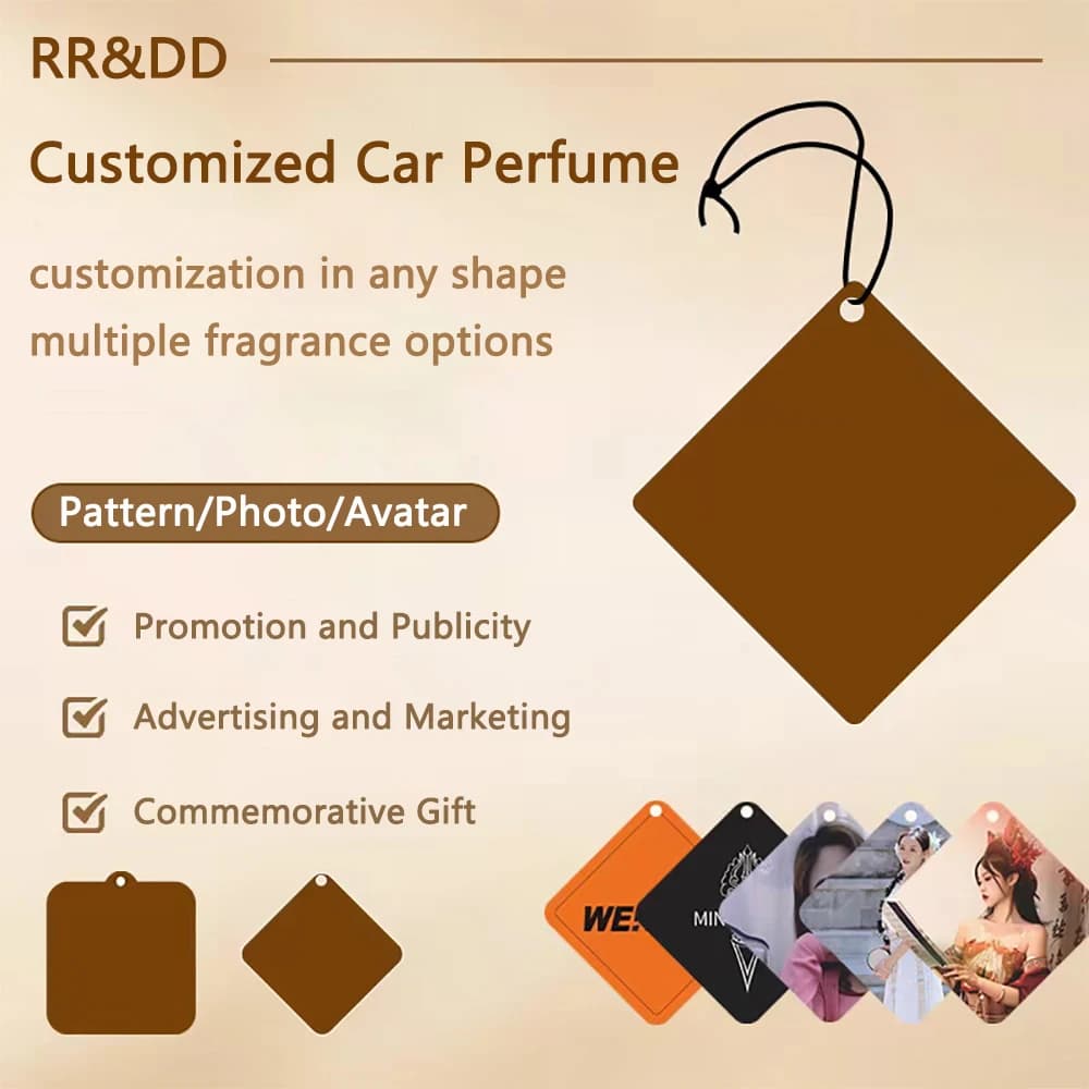 10 Pezzi Deodorante per Auto Personalizzato, Profumo Pendente a Lunga Durata, Logo Personalizzato per Regalo, Accessori Interni Auto
