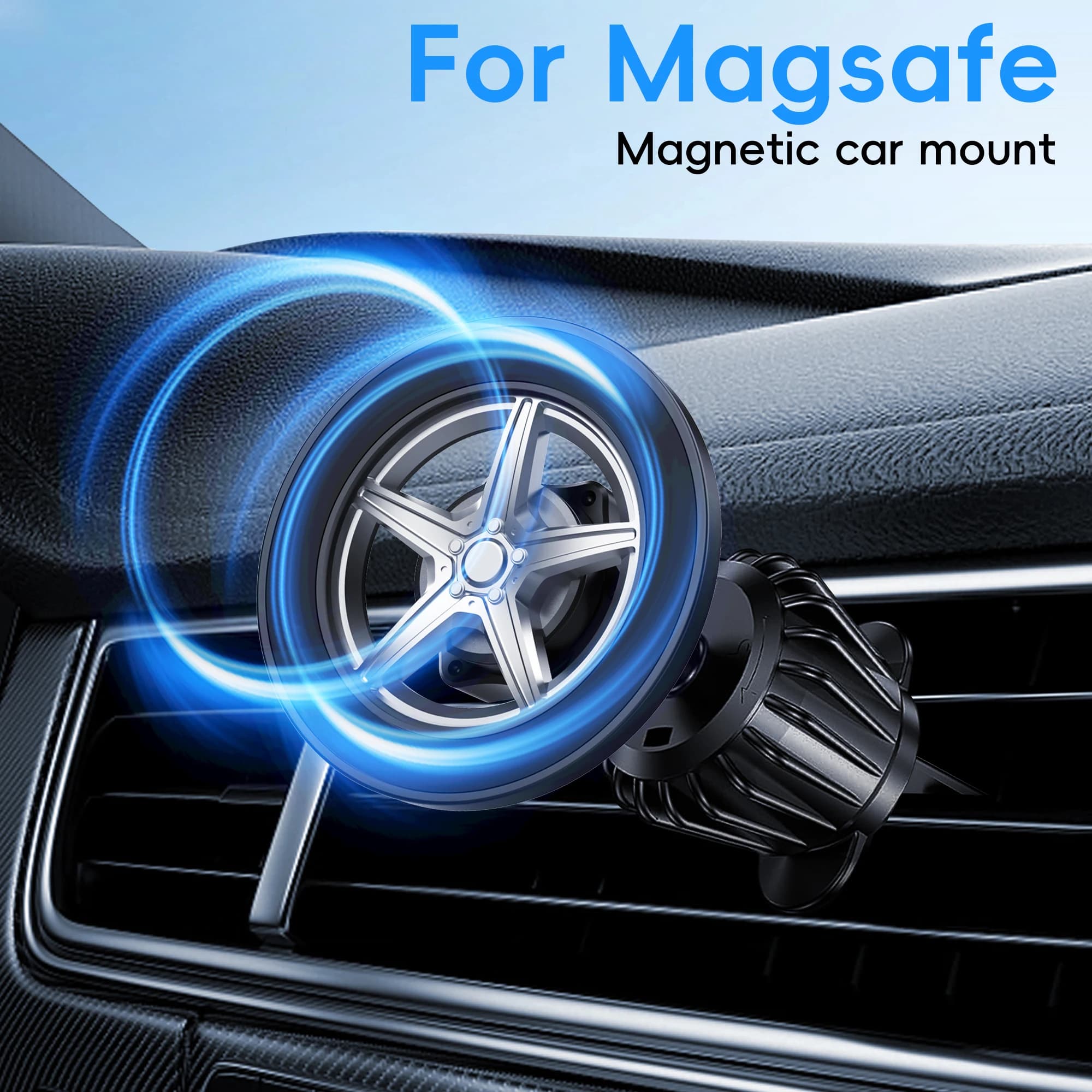 Supporto Magnetico per Auto MagSafe [Potenza Magnetica Potenziata] per iPhone 17 Pro Max 16 15 14 13 12 Plus Mini