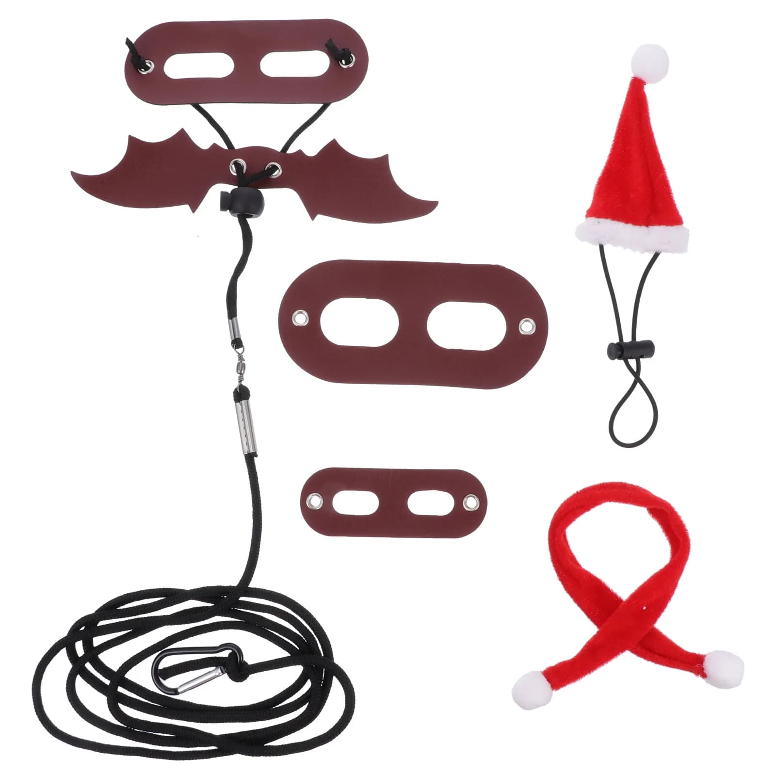 Set Costume Natalizio per Lucertole: Cappello di Babbo Natale, Sciarpa e Guinzaglio - Abbigliamento Decorativo Festivo per Lucertole, Geco, Camaleonte - Outfit per Feste