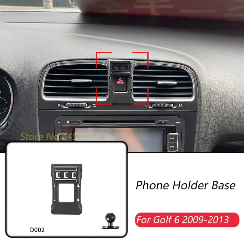 Base portacellulare per auto supporti speciali per Volkswagen Golf 6 2009-2013 accessori Base staffa presa aria fissa con sfera 17mm