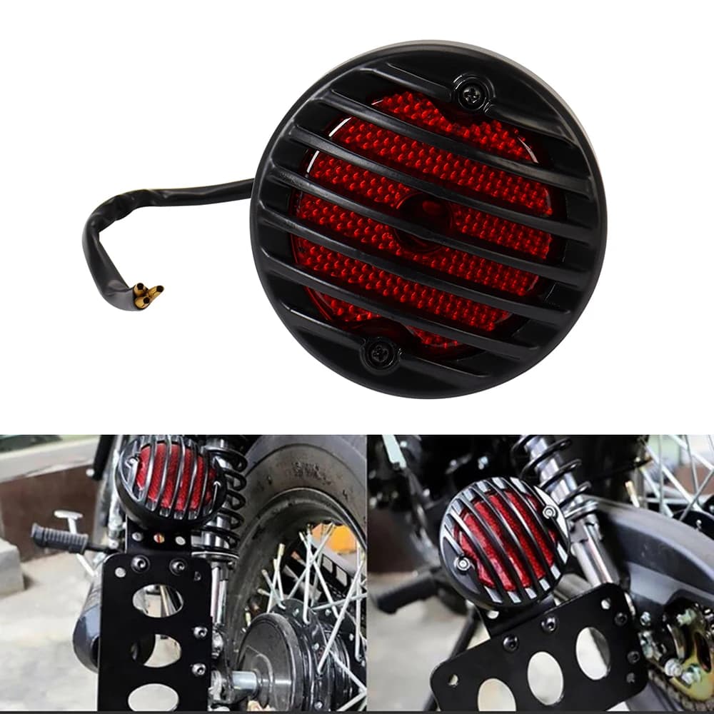 Universale Del Motociclo Montaggio Laterale Freno Fanale Posteriore Lampada di Arresto 12V Indicatore Rosso Per Cafe Racer Dirt Bike ATV Personalizzato Chopper