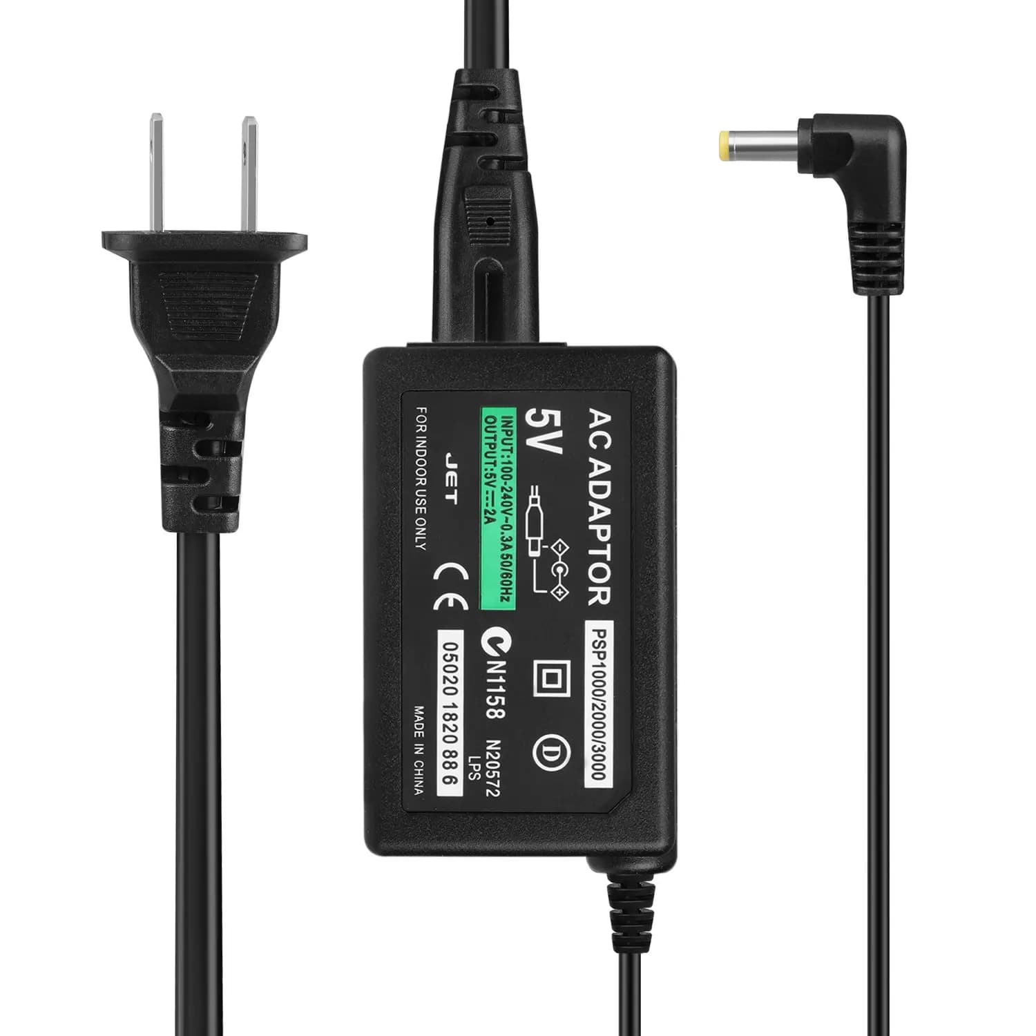 Adattatore caricabatterie CA con spina EU/USA per PSP, cavo di alimentazione compatibile con Sony PlayStation PSP serie 1000, 2000, 3000