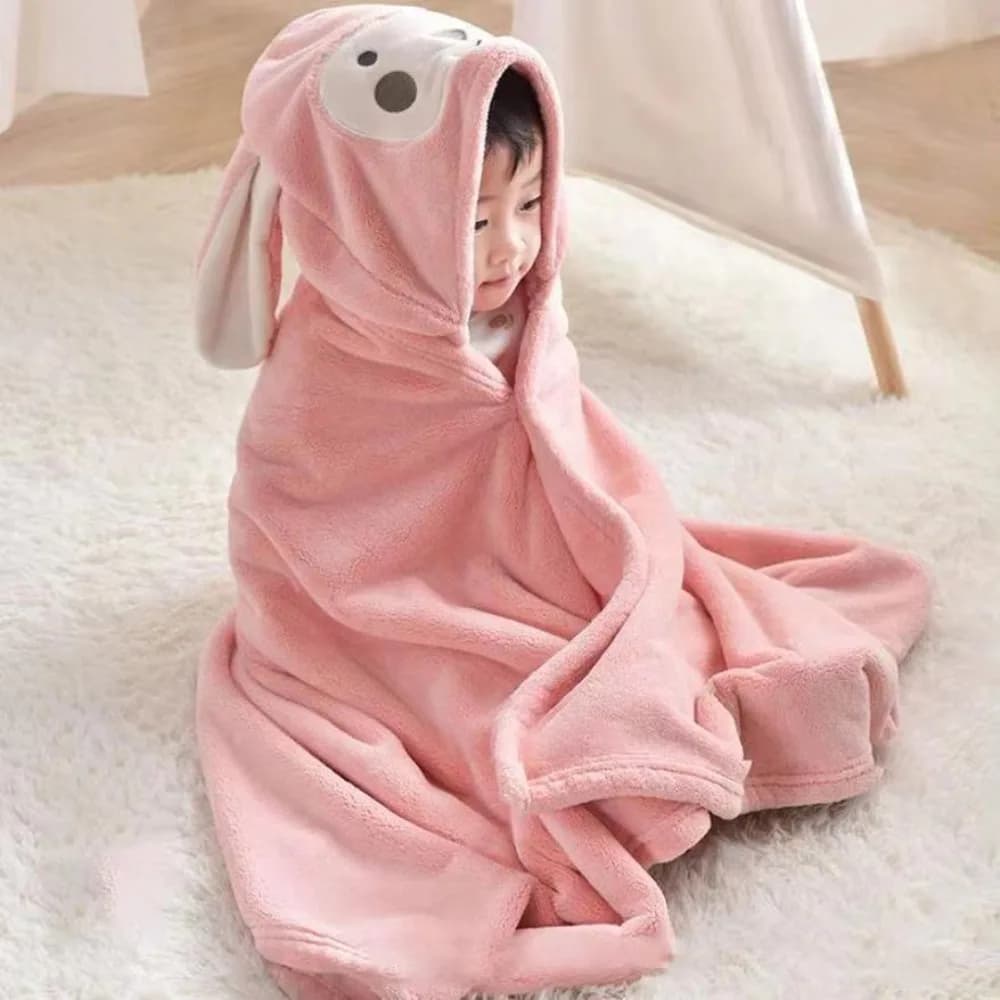 Poncho da bagno con cappuccio per neonati e bambini, in spugna di corallo spessa e super assorbente